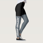 Legging Malhação insano do comboio preto e Cinza<br><div class="desc">Para o grave bote malhação,  este design apresenta cores sólidas em preto e cinza de dois tons e uma citação motivacional que sobe para fora da perna direita. Suba o seu jogo!</div>