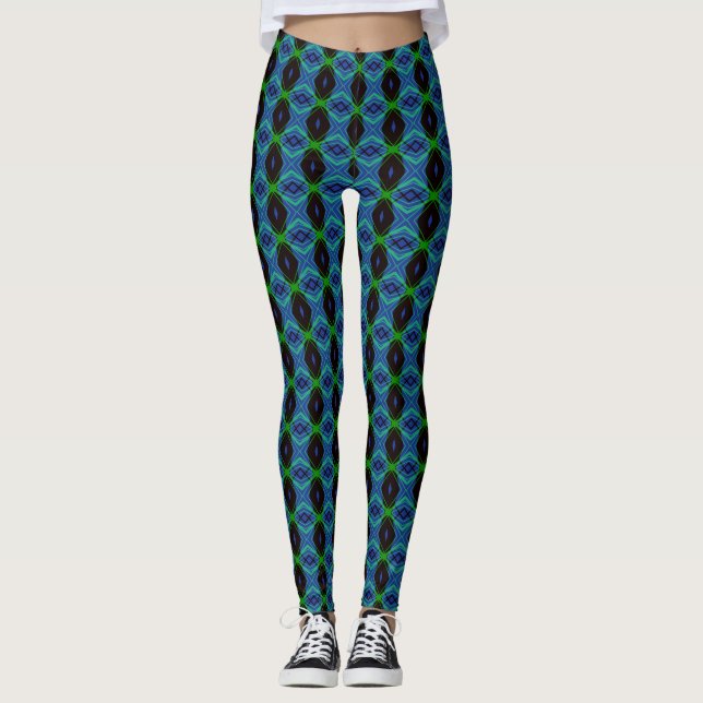 Legging Malhação Yoga de Deco Giro Verde Azul (Frente)