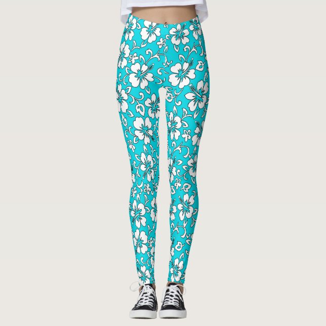 Legging Malia Hibiscus Hawaiian Tropical Floral (Frente)