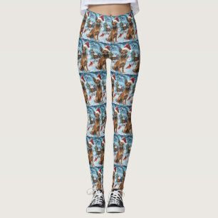 Legging Malinoi Belga Cão Inverno Wonderland Natal