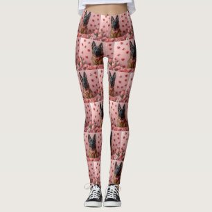 Legging Malinois Belga com Rosas - Dia dos Namorados