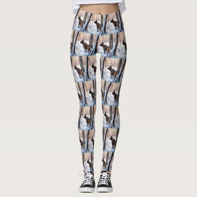 Legging Malinois Belga Deixar Neve Natal (Frente)
