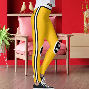 Legging Mama de Estimação Personalizada Amarela Preta e Br
