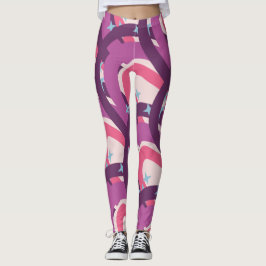 Legging Mama personalizada boêmica rosa-púrpura do arco-ír