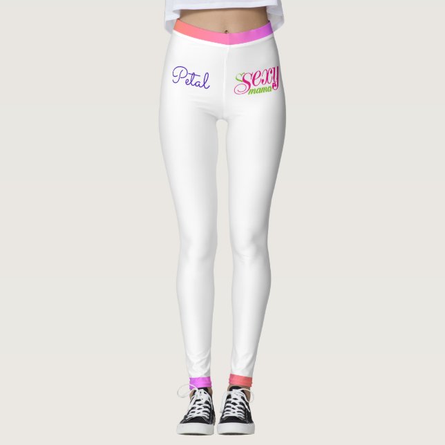 Legging Mamãe Sexy com seu nome em branco (Frente)