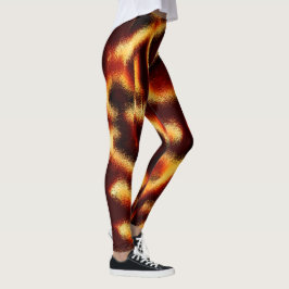 Legging Manchas amarelas e vermelhas parecem turvas com de