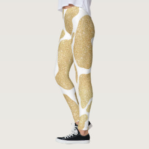 Legging Manchas brancas Douradas simples, grandes manchas,
