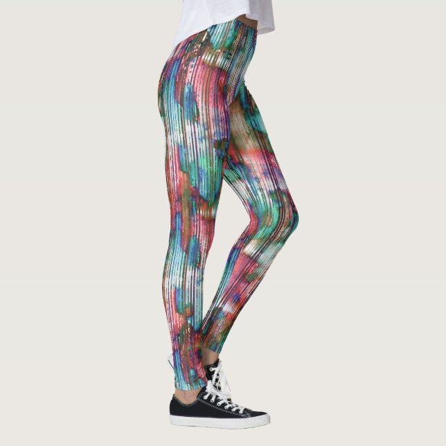 Legging Manchas coloridas com faixas rasgadas, decape virt (Direita)