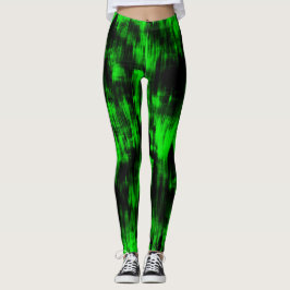 Legging Manchas cravadas em verde-cinzento e escuro forte
