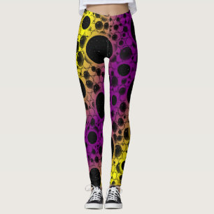 Legging Manchas de Bolha Espacial - Roxo/Amarelo