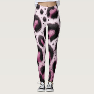 Legging Manchas de Impressão Animal de Pele de Leopardo Ro