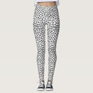 Legging Manchas de Leopardo Preto Cinza Intenso Estilo Urb