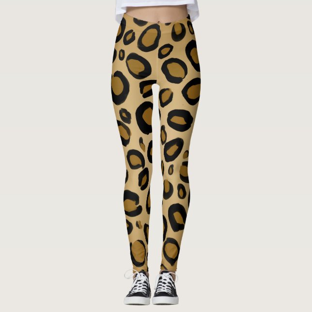 Legging Manchas Estampadas de Leopardo Guepardo Pintado Do (Frente)