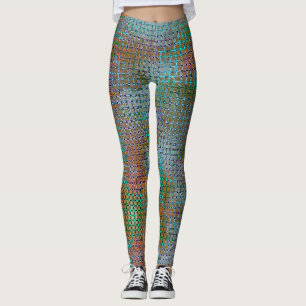 Legging Manchas verdes de moela sob a curva rústica antiqu