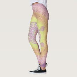 Legging MANDALA ~ Amarelo Roxo - Pernas