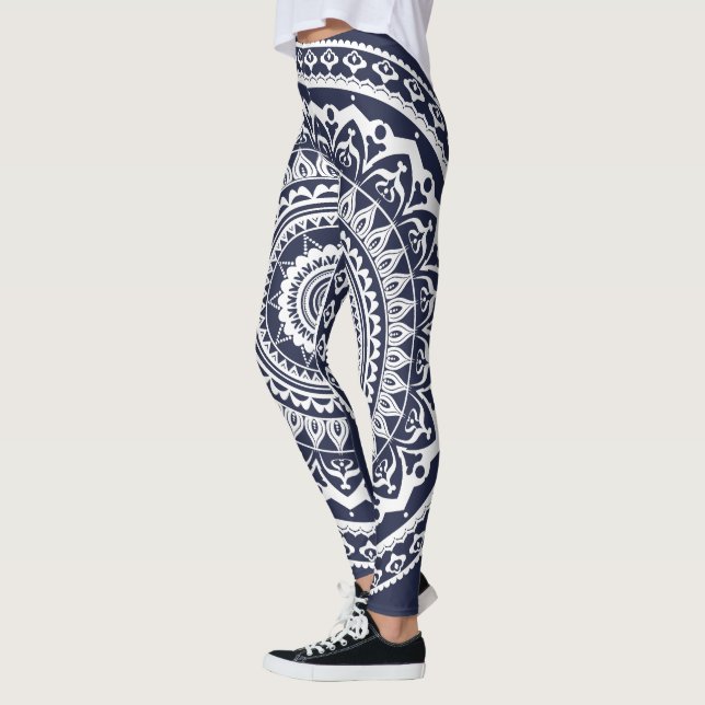 Legging Mandala Branca Deixe o mar te libertar (Esquerda)