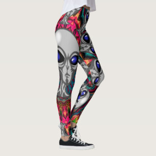 Legging Mandala clara preta estrangeira psicadélico do