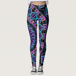 Legging Mandala de Blacklight do delírio de NYC Techno