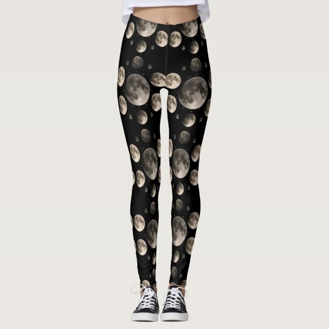 Legging Mandala de Fases Lunares Astronomia Arte Celestial (Frente)