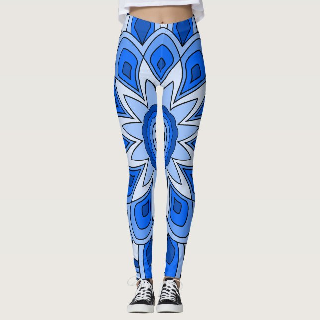 Legging Mandala em azul (Frente)