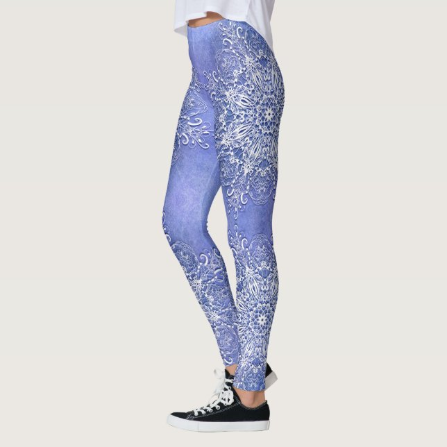 Legging Mandala floral étnica no fundo do grunge (Esquerda)