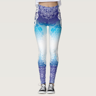 Legging Mandala in Blue Hues