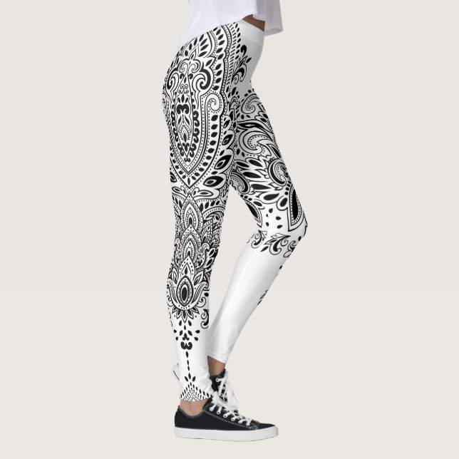 Legging Mandala preto e branco (Direita)