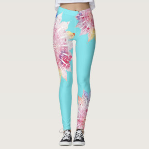 Legging Mandala projetada da Laço-tintura de w das