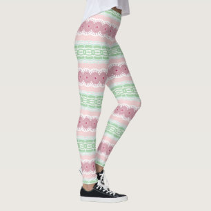 Legging Mandala rosa e verde Caleidoscópio Strike