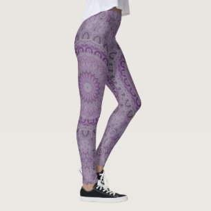 Legging Mandala Sonho em Aquarela em Tons de Roxo