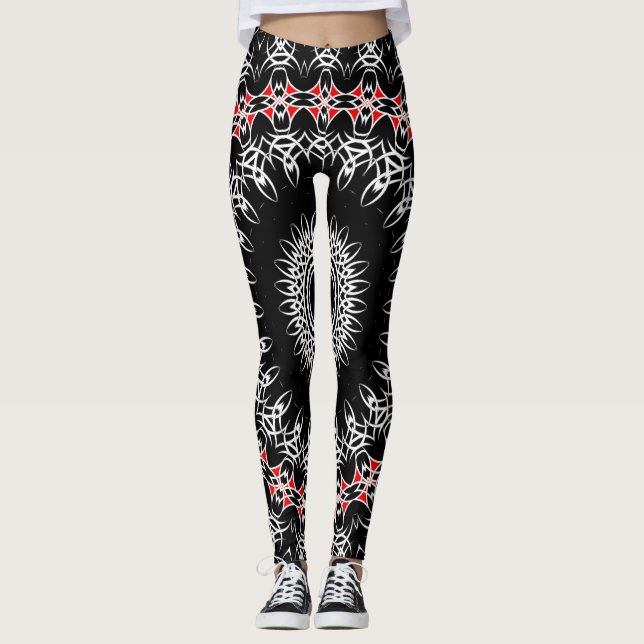 Legging Mandala Tribal Celta (Vermelho) (Frente)
