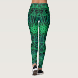 Legging Mandala verde e preto inspira leggens