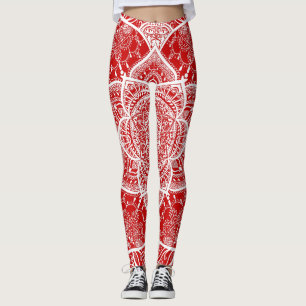 Legging Mandala Vermelha e Branca - Loergann na Cereja