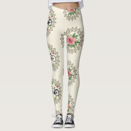 Legging Mandalas Florais de Bicicleta Padrão Sem Costura