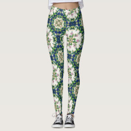 Legging Mandalas Florais de Diamante Padrão Sem Costura