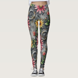 Legging Mandalas Florais Desconstruídas Padrão Sem Costura