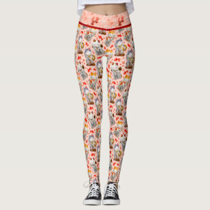 Legging Maneki Neko Cat e Sushi, cor-de-rosa, japoneses