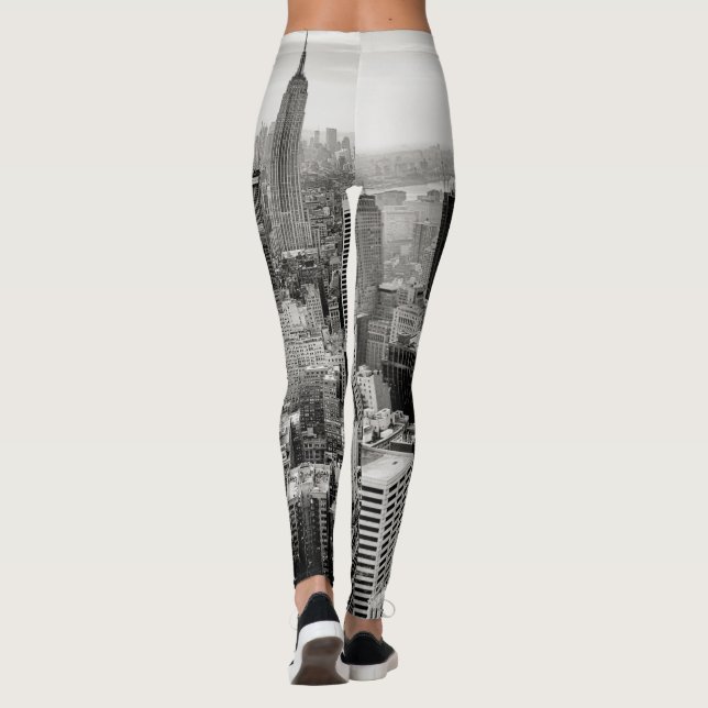 Legging Manhattan, New York (panorama preto & branco) (Verso)
