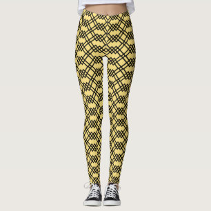 Legging Manteiga Geométrica de Latência Moderna Amarelo
