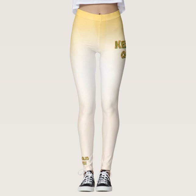 Legging Mantenha a calma e coma (Frente)