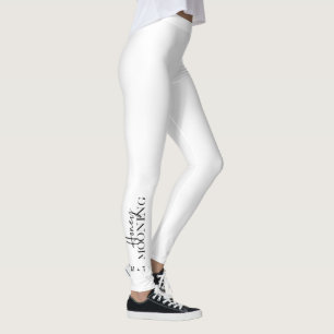 Legging Manuscrito em Honeymooning Branco com Monogramas e
