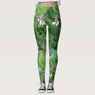 Legging manzanita branca floresce verde