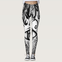 Legging Mão "de caneleiras da chuva roxa" da criação