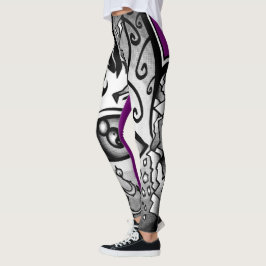 Legging Mão "de caneleiras da chuva roxa" da criação