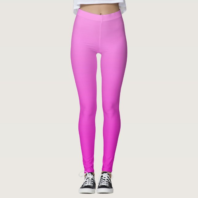 Legging Mão Vibrante Elétrica de Verão Quente Rosa Dipada (Frente)