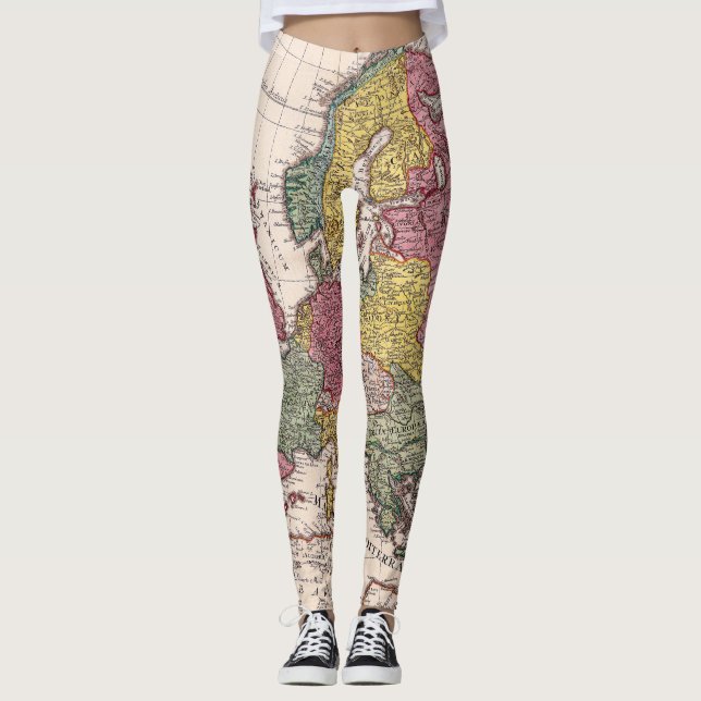Legging Mapa antigo antigo inspirado (9) (Frente)