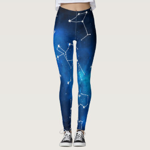 Legging Mapa do Céu Constelação Amante da Astronomia