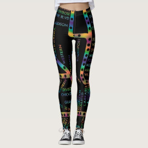 Legging Mapa do metrô de Chicago com trem para TIE DYE CO