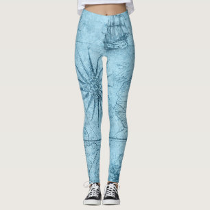 Legging Mapa do Mundo Azul