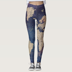 Legging Mapa do Mundo Celestial Roxo (11)